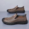 Men's leather hole-out shoes leather sandals comfortable breathable loafers a slip-on loafers