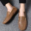 Spring and summer large-size hollowed-out bean shoes men's casual shoes a slip-on loafers fashion loafers