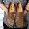 Spring and summer large-size hollowed-out bean shoes men's casual shoes a slip-on loafers fashion loafers