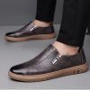 New men's fashion trend with four seasons casual leather shoes lazy shoes driving shoes casual loafers 38-44