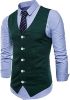 Men's V-neck Solid Color Single-breasted Suit Vests Candy Color Casual Slim Fit Vests