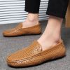 Spring and summer large-size hollowed-out bean shoes men's casual shoes a slip-on loafers fashion loafers